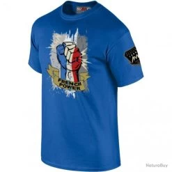 Tee Shirt French Power Couleur Bleu.