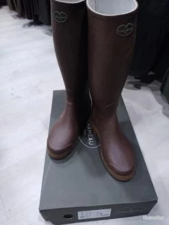 Bottes Le Chameau Saint-Hubert Marron Doublées Cuir 43 Mollet 44