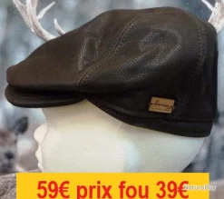CASQUETTE CUIR "HERMAN" DEREK Marron à Rabats Sur Les Oreilles T 55 24860