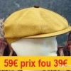 CASQUETTE "MARONE ITALIE" DUBLINO JAUNE PAILLE 56 CT450-56JS