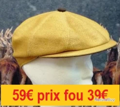 CASQUETTE "MARONE ITALIE" DUBLINO JAUNE PAILLE 56 CT450-56JS