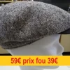 CASQUETTE "MARONE ITALIE" Plate Tweed Marron 61 BT615-61