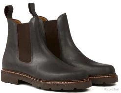 Aigle Chaussures En Cuir QUERCY - Marron - Pointure De 40 à 46