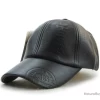 Casquette Simili-cuir Noir - LIVRAISON OFFERTE
