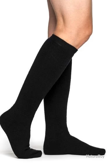 Chaussette Montante 400 Knee High Woolpower Noir 45-48 1 Chaussette Montante 400 Knee High Woolpower Noir 45-48