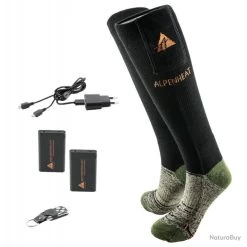 Alpenheat Chaussettes Chauffantes Laine SET AVEC TELECOMMANDE XL