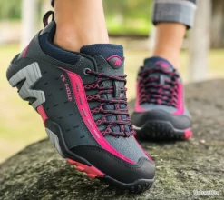 Chaussures Basses Femme, Randonnées Ou Trekking, Gris/rose, Tailles 35 à 40.