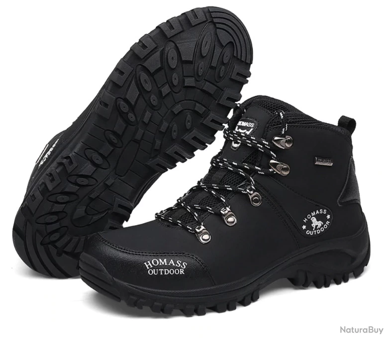 Chaussures, Chasse Ou Marche, Noir, Tailles 38 à 44. 1 Chaussures, Chasse Ou Marche, Noir, Tailles 38 à 44.