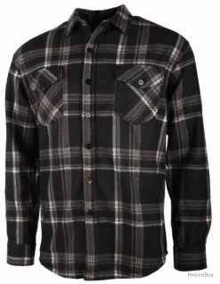 Chemise Polaire Carreaux Treeland Noire