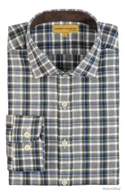 Chemise Verney Carron Cheverny Kaki Et Bleu
