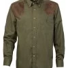 Chemise De Chasse Percussion Marcilly Kaki