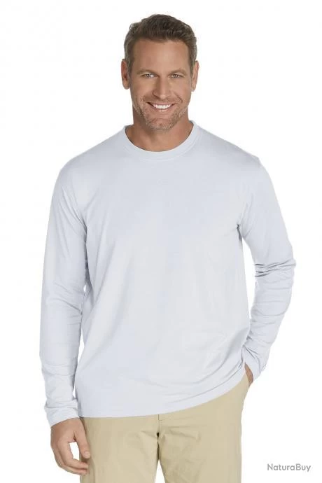 Coolibar Tee Shirt à Manches Longues Anti Uv Pour Hommes Blanc Blanc Men 1 Coolibar Tee Shirt à Manches Longues Anti Uv Pour Hommes Blanc Blanc Men