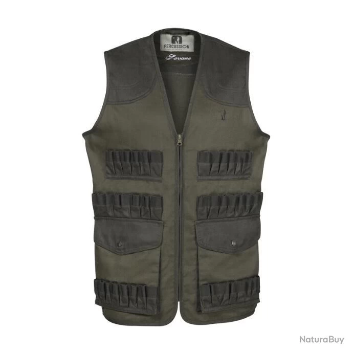 GILET DE CHASSE PERCUSSION SAVANE MAXI TUBES - TAILLE M 1 GILET DE CHASSE PERCUSSION SAVANE MAXI TUBES - TAILLE M