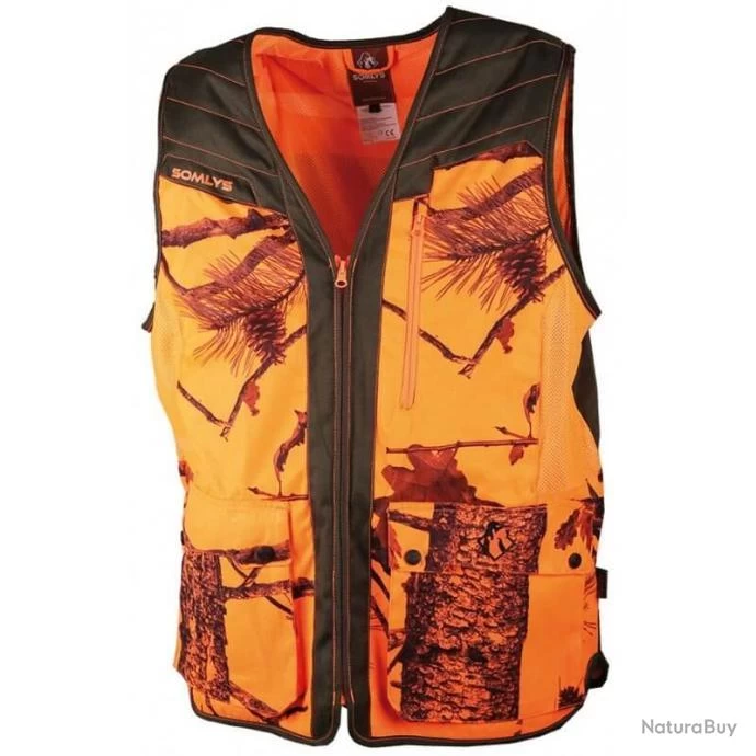 Gilet De Chasse Camouflage Orange SOMLYS 1 Gilet De Chasse Camouflage Orange SOMLYS