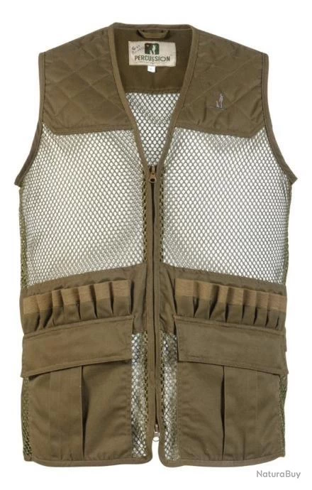 Gilet Filet Savane Percussion Kaki 1 Gilet Filet Savane Percussion Kaki
