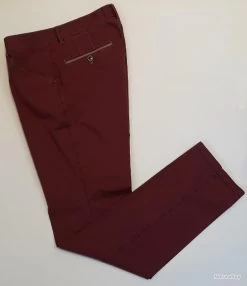 PANTALON EN TOILE BORDEAUX SUNWILL T46