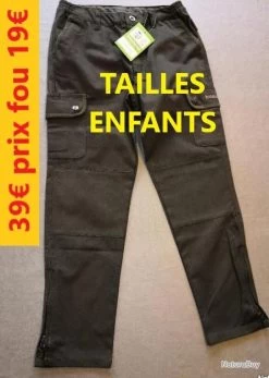 PANTALON TREELAND ENFANT 10 ANS KAKI T579K/10