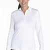 Polo Manches Longues Anti UV Femme- Slate/White White 42 (L)