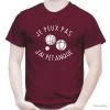 FRUIT OF THE LOOM T-SHIRT - JE PEUX PAS J'AI PÉTANQUE - Blague Drôle Humour Idée Cadeau Noël Anniversaire Collègue