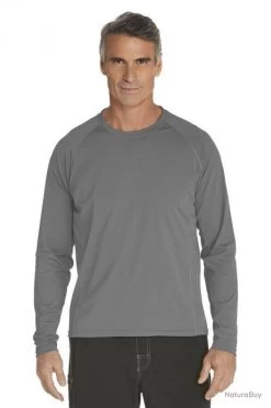 T-Shirt Manches Longues Anti Uv Pour Hommes - Gris 40 (M)
