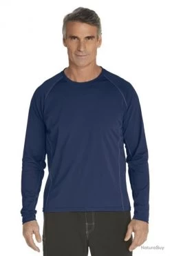 T-Shirt Manches Longues Anti Uv Pour Hommes, Navy 46 (XXL)
