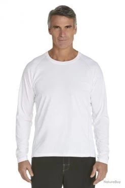 T-Shirt Manches Longues Anti Uv Pour Hommes- White 46 (XXL)