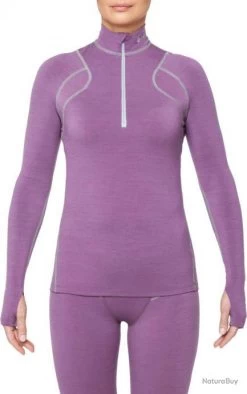 T-Shirt Mérinos ARCTIC Manches Longues Col Zippé, Femme - Thermowave M