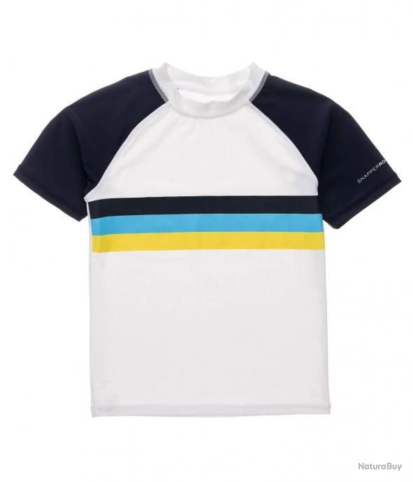 T-Shirt Anti-UV Pour Garçon Sunset à Rayures - Manches Courtes - Blanc / Bleu Foncé Blanc 170/176 Cm 1 T-Shirt Anti-UV Pour Garçon Sunset à Rayures - Manches Courtes - Blanc / Bleu Foncé Blanc 170/176 Cm
