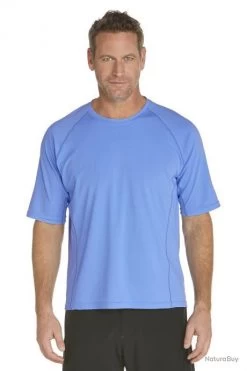 T-Shirt De Bain Manches Courtes Pour Hommes - Bleu Clair 40 (M)