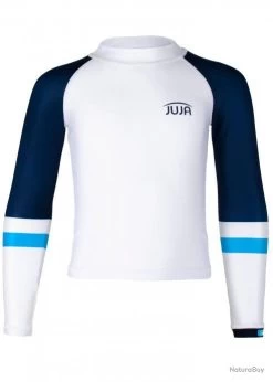 T-shirt Anti-UV Pour Garçon - Manches Longues Colorblock Blanc, JUJA Blanc 86-92cm
