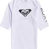 Roxy T-shirt De Anti-UV De Bain Pour Jeune Fille - Whole Hearted - Blanc Blanc 140 Cm/M