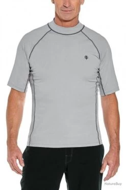 T Shirt De Bain Anti UV Pour Hommes Gris. Coolibar Gris