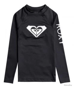 Roxy T-shirt De Bain Anti-UV Pour Jeune Fille - Manches Longues - Whole Hearted - Anthracite Gris 140 Cm/