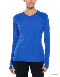 T Shirt De Bain Pour Femme Manches Longues Kawela Baja Bleu Bleu