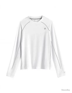 T Shirt Sport UV Pour Enfant - Manches Longues - Agilité - Blanc Blanc 104/116 Cm