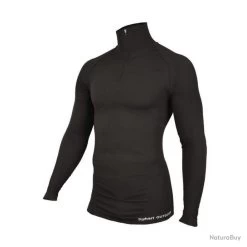 TEE SHIRT / SOUS-VETEMENT THERMIQUE TECHNICAL LINE NOIR COL ZIPPE MANCHES LONGUES SUMMIT OUTDOOR