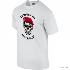 Tee Shirt Le Diable Rit Avec Nous Para Colo Blanc