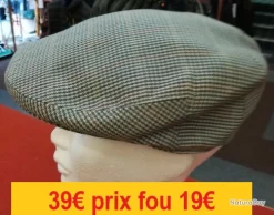 Casquette Carreaux Tweed Vert "made In Fance" BEST QUALITY Taille 55 Ref 1986-55