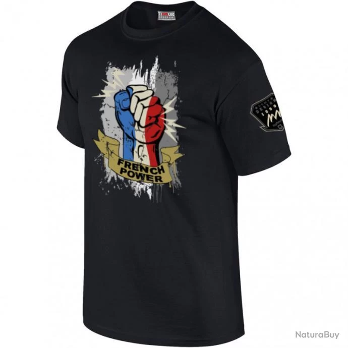 Tee Shirt French Power Couleur Bleu. 2 Tee Shirt French Power Couleur Bleu. – Image 2