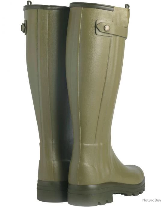 Le Chameau Bottes En Caoutchouc Chasseur Cuir Couleur Olive. 2 Le Chameau Bottes En Caoutchouc Chasseur Cuir Couleur Olive. – Image 2