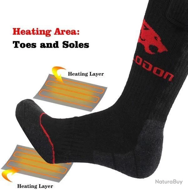 Chaussettes Chauffantes Avoriaz, Savior L Noir 2 Chaussettes Chauffantes Avoriaz, Savior L Noir – Image 2