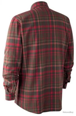 Big Chocolate Outoutd. -Big Chocolate Outoutd. 00002 Chemise Marvin rouge et marron a carreaux Deerhunter Carreaux 39 40