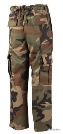 Mil-Tec Pantalon US Type BDU Pour Enfant Camouflé Woodland -Big Chocolate Outoutd. 00002 Pantalon US type BDU pour enfant camoufle Woodland