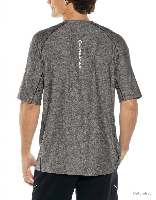 T Shirt Anti UV Sport Pour Homme Performance Agilité Charbon Gris 2 T Shirt Anti UV Sport Pour Homme Performance Agilité Charbon Gris – Image 2