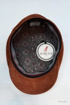 CASQUETTE PLATE "MARONE" EN VELOURS T58 6 CASQUETTE PLATE "MARONE" EN VELOURS T58 -Big Chocolate Outoutd. 00003 CASQUETTE PLATE MARONE EN VELOURS T58