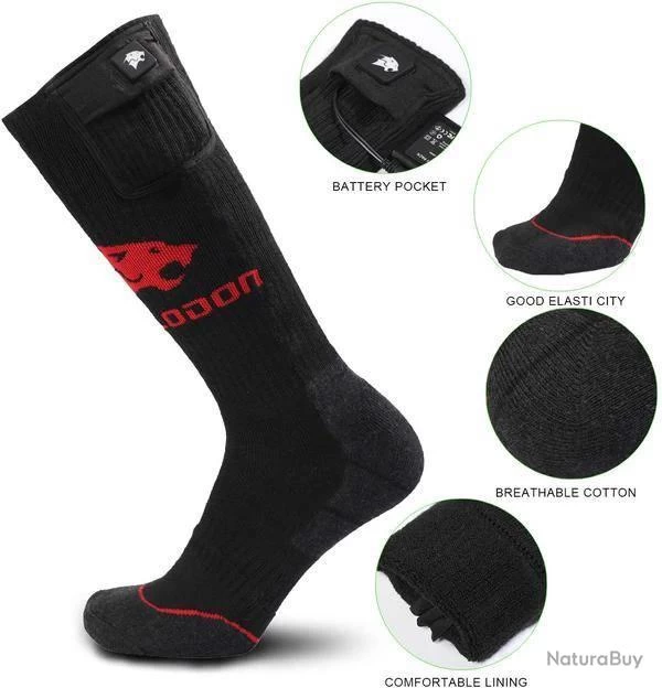 Chaussettes Chauffantes Avoriaz, Savior L Noir 3 Chaussettes Chauffantes Avoriaz, Savior L Noir – Image 3