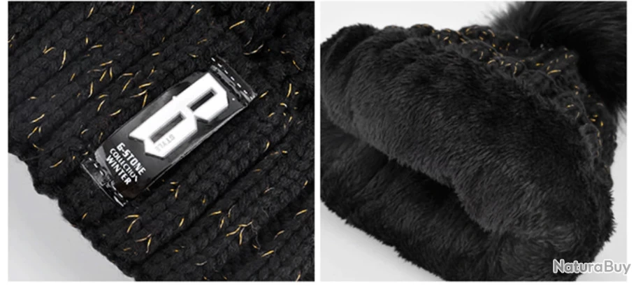 Ensemble De 2 Pièces: Bonnet Et Tour De Cou Femme, Tricot Doublé Polaire, Blanc. 3 Ensemble De 2 Pièces: Bonnet Et Tour De Cou Femme, Tricot Doublé Polaire, Blanc. – Image 3