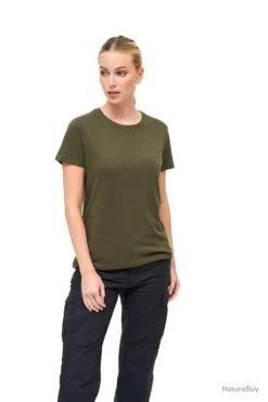 TEE SHIRT FEMME VERT OLIVE COL ROND 100% COTON BRANDIT WEAR -Big Chocolate Outoutd. 00003 TEE SHIRT FEMME VERT OLIVE COL ROND 100 COTON BRANDIT WEAR
