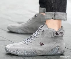 Chaussure Montante Daim Et Cuir, Du 38 Au 48 Souple Et Confortable........couleur Grise -Big Chocolate Outoutd. 00003 chaussure Montante Daim et cuir souple et confortable.couleur grise