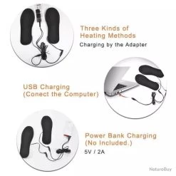 !!! LIVRAISON OFFERTE !!! Semelles Chauffantes T35 à T39 Réf 694 -Big Chocolate Outoutd. 00004 SANS PRIX DE RESERVE Semelles chauffantes T35 a T39 ref 694